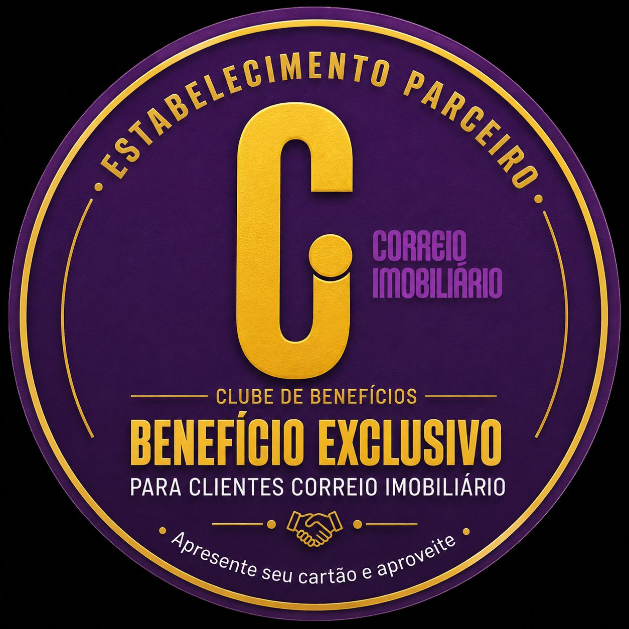 Selo Estabelecimento Parceiro do Clube de Benefícios Correio Imobiliário