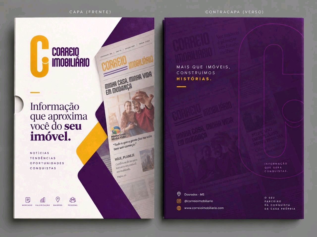 Capa e contracapa do material do Jornal Correio Imobiliário